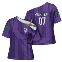 Saudi Football Al Zaeem Custom Cross Shoulder Shirt Crescent Moon - Purple - Wonder Print Shop
