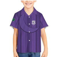 Saudi Football Al Zaeem Custom Family Matching Mermaid Dress and Hawaiian Shirt Crescent Moon - Purple - Wonder Print Shop