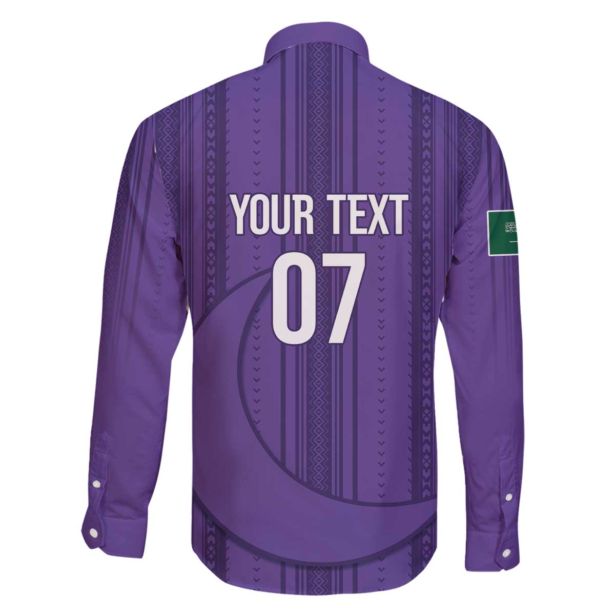 Saudi Football Al Zaeem Custom Family Matching Off The Shoulder Long Sleeve Dress and Hawaiian Shirt Crescent Moon - Purple - Wonder Print Shop