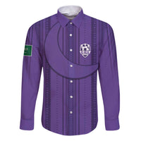 Saudi Football Al Zaeem Custom Family Matching Puletasi and Hawaiian Shirt Crescent Moon - Purple - Wonder Print Shop