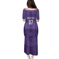 Saudi Football Al Zaeem Custom Family Matching Puletasi and Hawaiian Shirt Crescent Moon - Purple - Wonder Print Shop