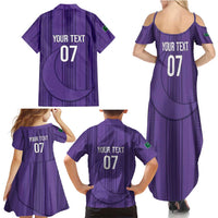 Saudi Football Al Zaeem Custom Family Matching Summer Maxi Dress and Hawaiian Shirt Crescent Moon - Purple - Wonder Print Shop