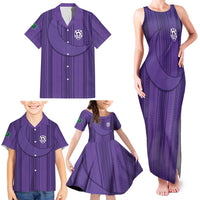Saudi Football Al Zaeem Custom Family Matching Tank Maxi Dress and Hawaiian Shirt Crescent Moon - Purple - Wonder Print Shop