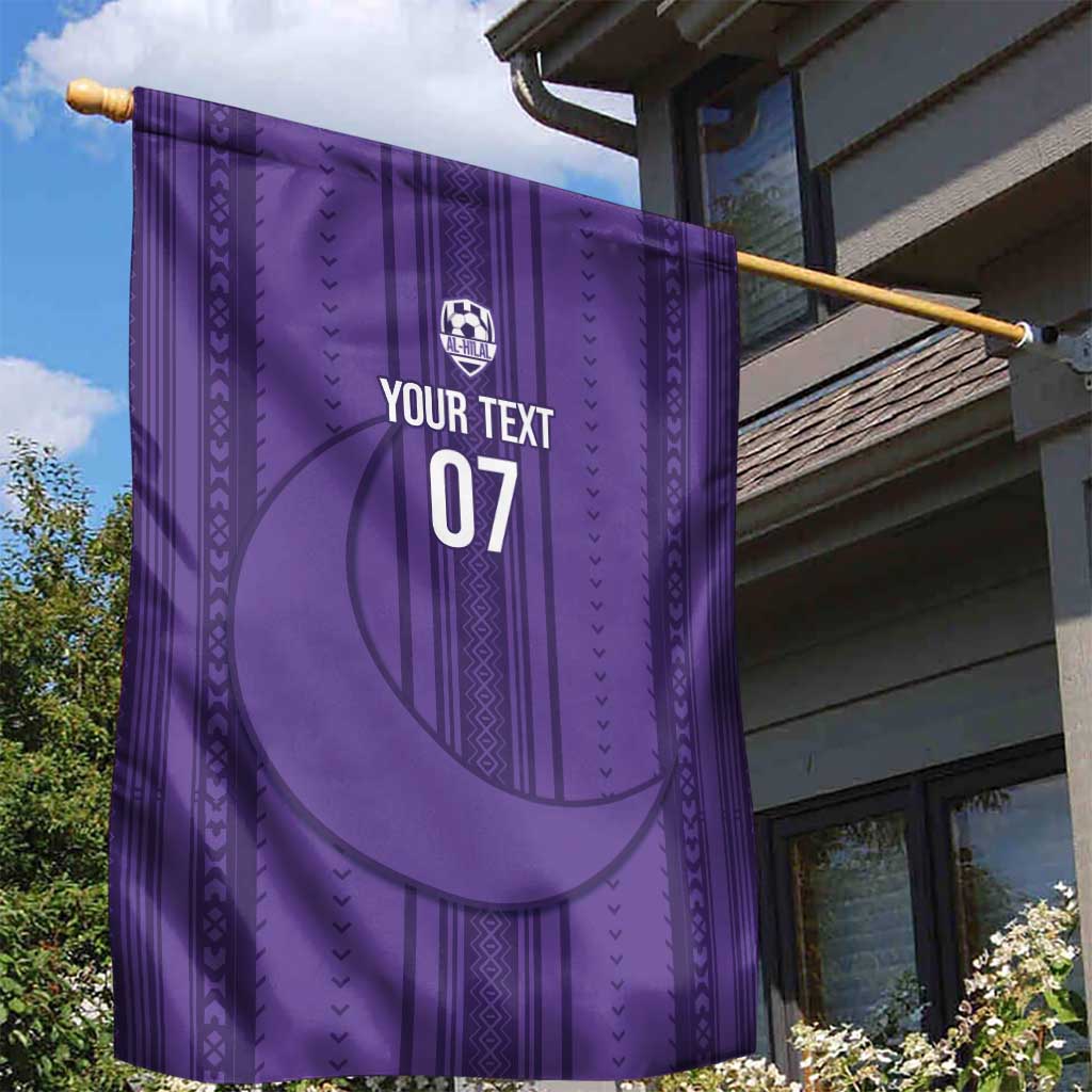 Saudi Football Al Zaeem Custom Garden Flag Crescent Moon - Purple - Wonder Print Shop