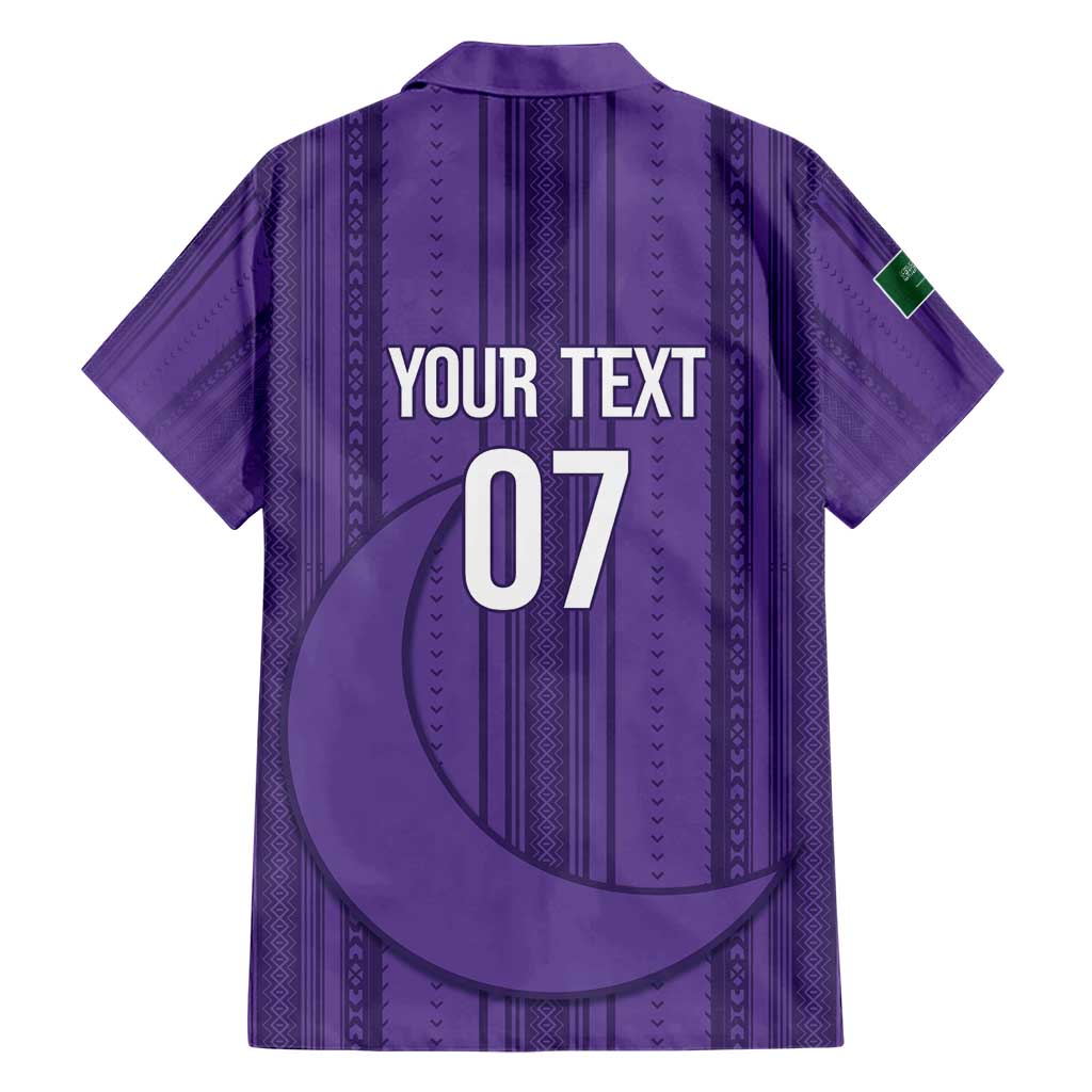 Saudi Football Al Zaeem Custom Hawaiian Shirt Crescent Moon - Purple - Wonder Print Shop