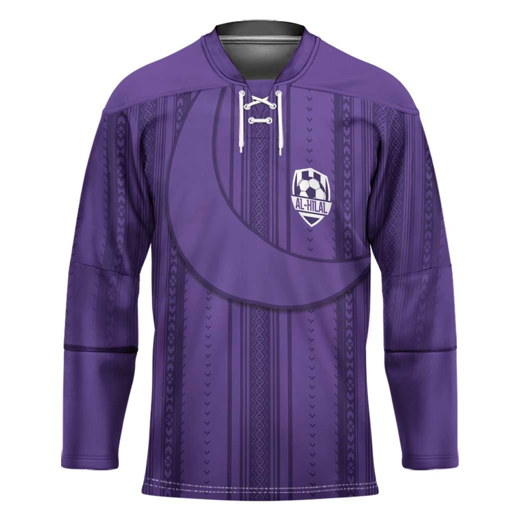 Saudi Football Al Zaeem Custom Hockey Jersey Crescent Moon - Purple - Wonder Print Shop