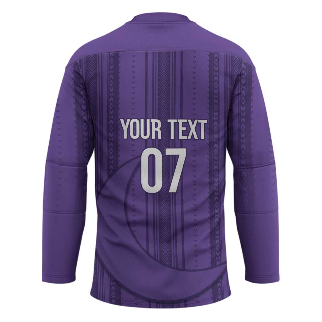Saudi Football Al Zaeem Custom Hockey Jersey Crescent Moon - Purple - Wonder Print Shop