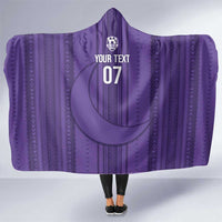 Saudi Football Al Zaeem Custom Hooded Blanket Crescent Moon - Purple - Wonder Print Shop