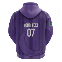 Saudi Football Al Zaeem Custom Hoodie Crescent Moon - Purple - Wonder Print Shop