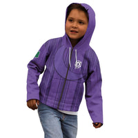 Saudi Football Al Zaeem Custom Kid Hoodie Crescent Moon - Purple - Wonder Print Shop