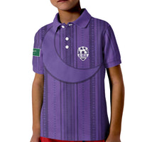 Saudi Football Al Zaeem Custom Kid Polo Shirt Crescent Moon - Purple - Wonder Print Shop