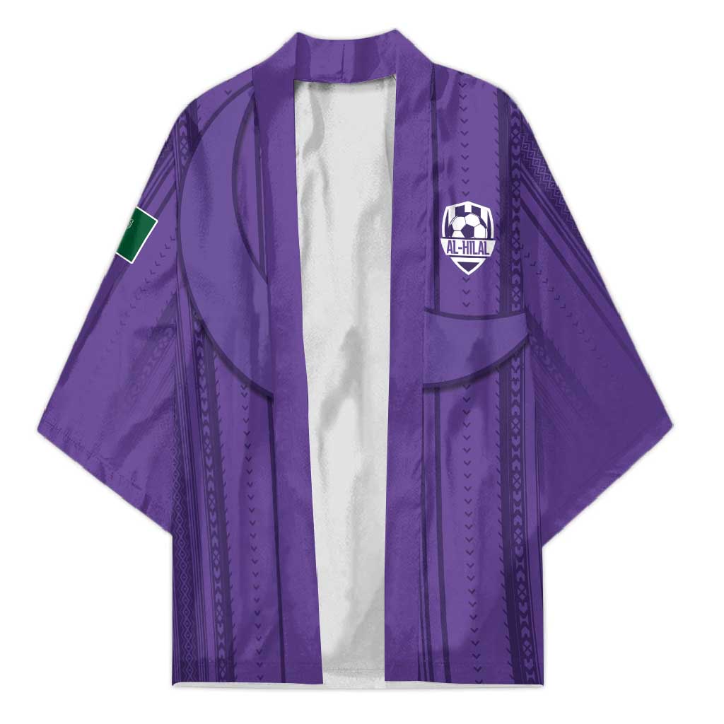 Saudi Football Al Zaeem Custom Kimono Crescent Moon - Purple - Wonder Print Shop