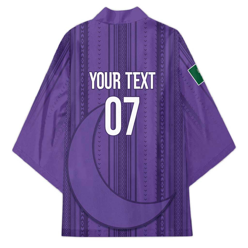 Saudi Football Al Zaeem Custom Kimono Crescent Moon - Purple - Wonder Print Shop