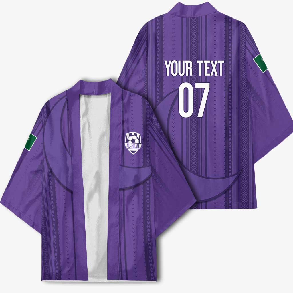 Saudi Football Al Zaeem Custom Kimono Crescent Moon - Purple - Wonder Print Shop