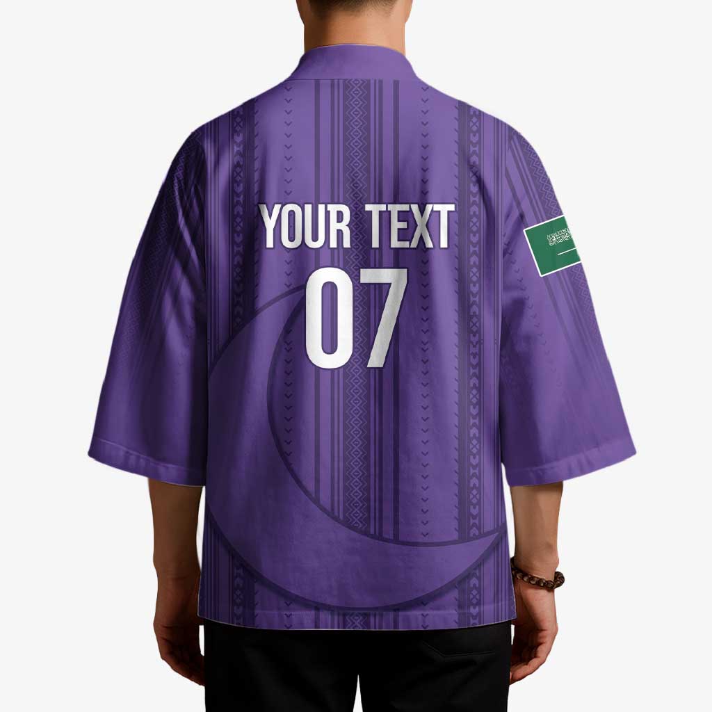 Saudi Football Al Zaeem Custom Kimono Crescent Moon - Purple - Wonder Print Shop