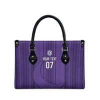 Saudi Football Al Zaeem Custom Leather Bag Crescent Moon - Purple - Wonder Print Shop
