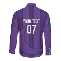 Saudi Football Al Zaeem Custom Long Sleeve Button Shirt Crescent Moon - Purple - Wonder Print Shop