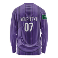 Saudi Football Al Zaeem Custom Long Sleeve Shirt Crescent Moon - Purple - Wonder Print Shop