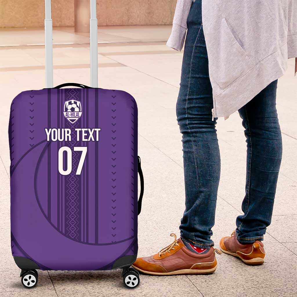 Saudi Football Al Zaeem Custom Luggage Cover Crescent Moon - Purple - Wonder Print Shop