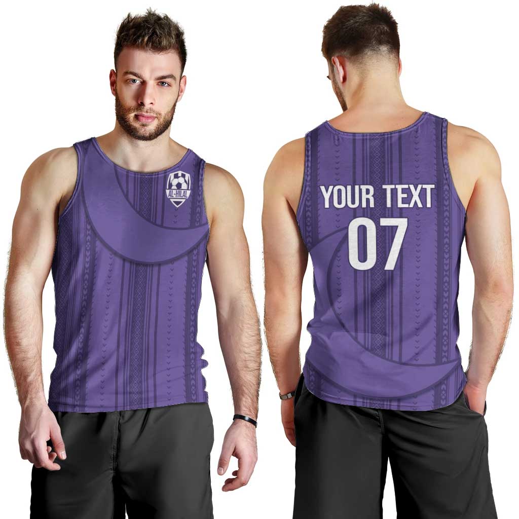Saudi Football Al Zaeem Custom Men Tank Top Crescent Moon - Purple - Wonder Print Shop