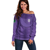 Saudi Football Al Zaeem Custom Off Shoulder Sweater Crescent Moon - Purple - Wonder Print Shop