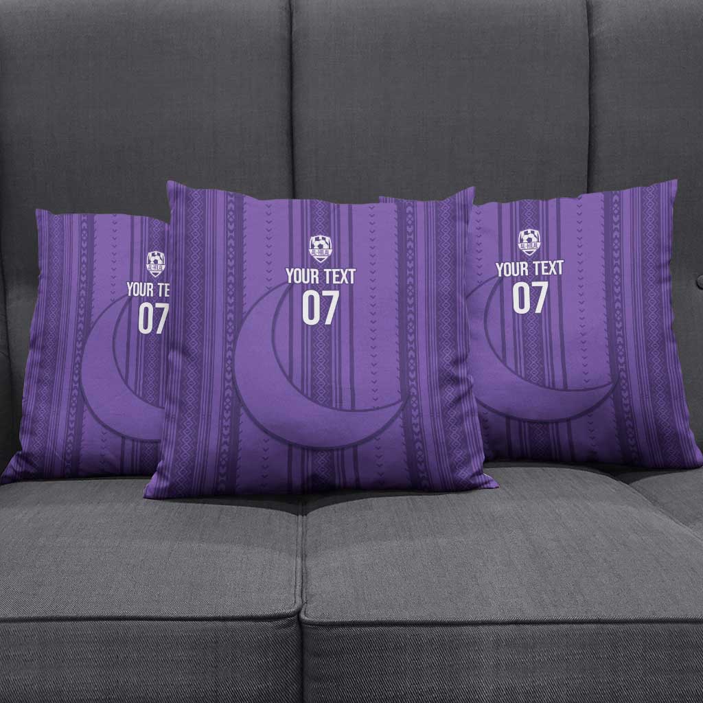 Saudi Football Al Zaeem Custom Pillow Cover Crescent Moon - Purple - Wonder Print Shop