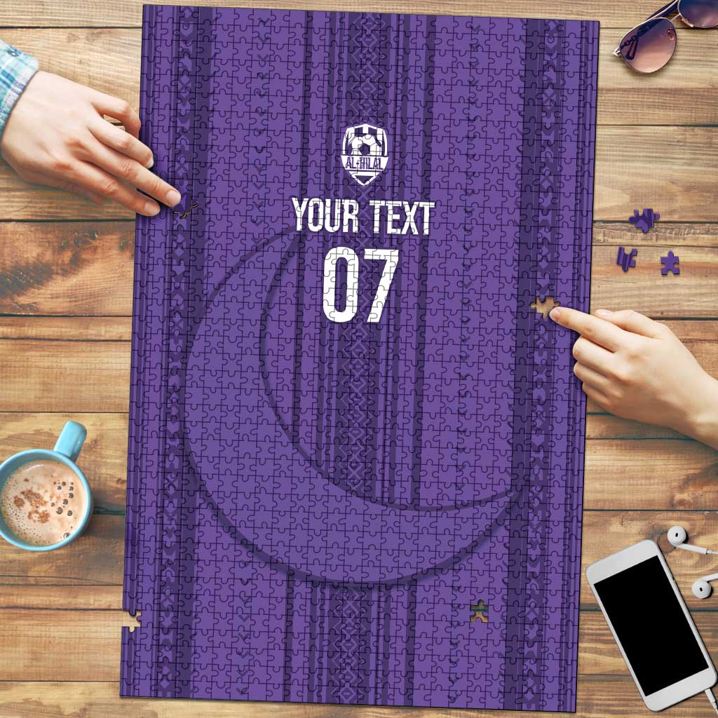 Saudi Football Al Zaeem Custom Puzzle Crescent Moon - Purple - Wonder Print Shop