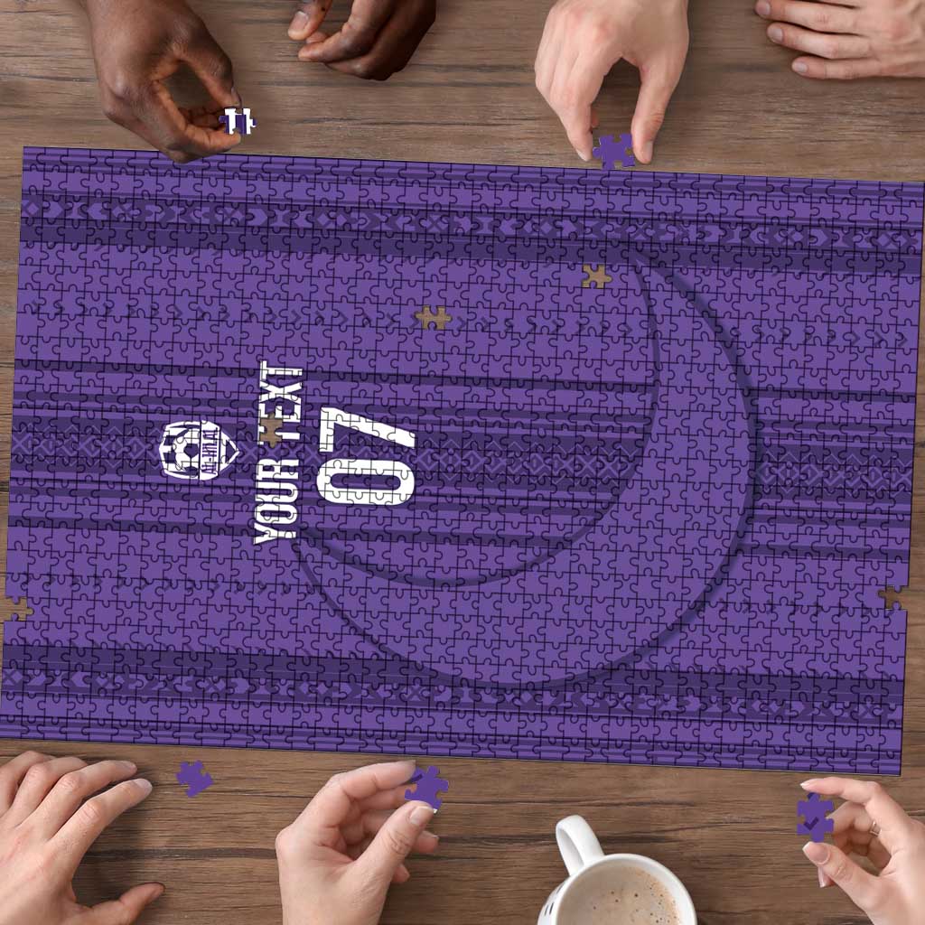 Saudi Football Al Zaeem Custom Puzzle Crescent Moon - Purple - Wonder Print Shop