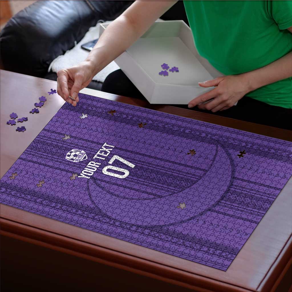 Saudi Football Al Zaeem Custom Puzzle Crescent Moon - Purple - Wonder Print Shop