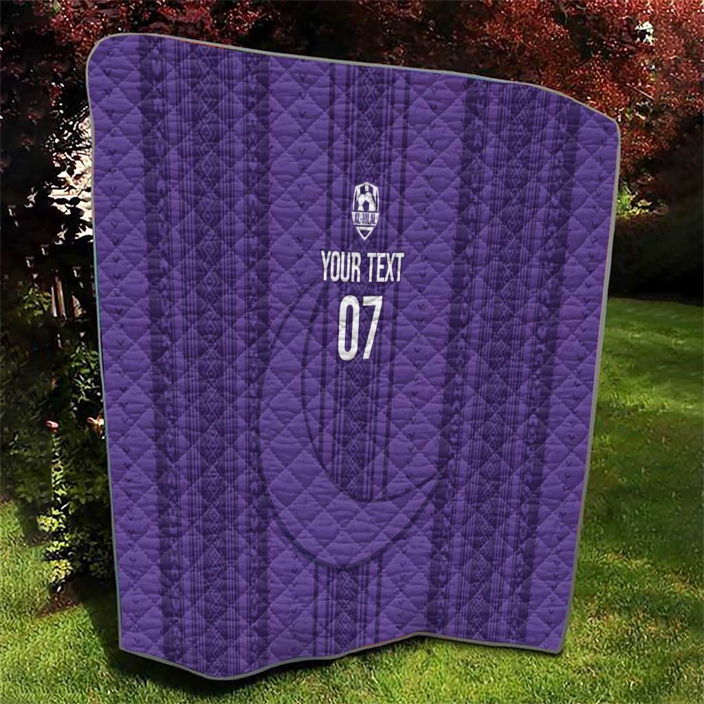 Saudi Football Al Zaeem Custom Quilt Crescent Moon - Purple - Wonder Print Shop