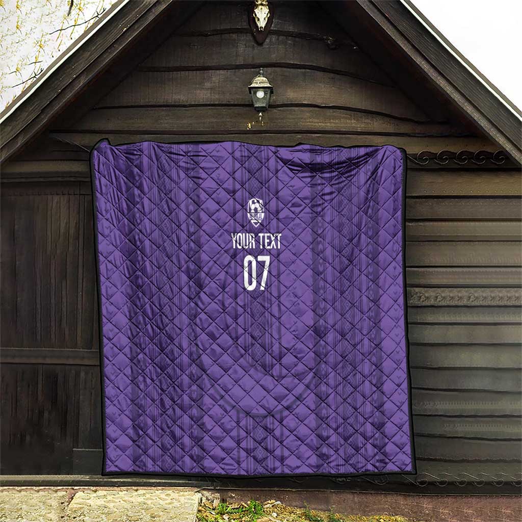 Saudi Football Al Zaeem Custom Quilt Crescent Moon - Purple - Wonder Print Shop