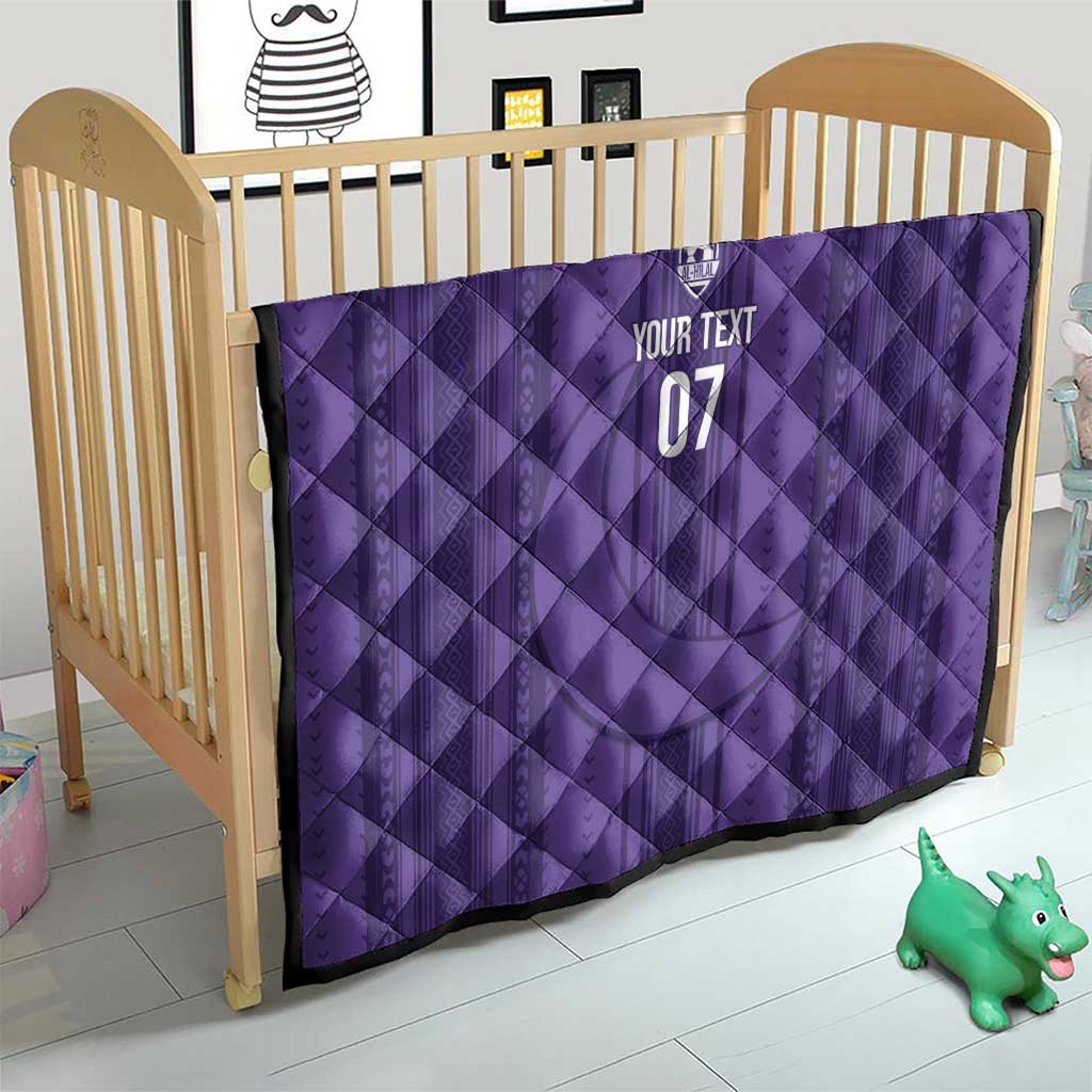 Saudi Football Al Zaeem Custom Quilt Crescent Moon - Purple - Wonder Print Shop