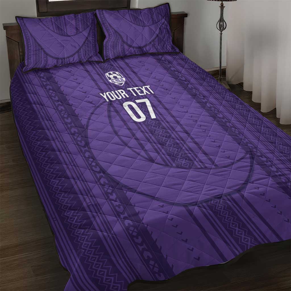 Saudi Football Al Zaeem Custom Quilt Bed Set Crescent Moon - Purple - Wonder Print Shop