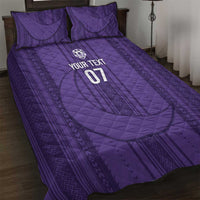 Saudi Football Al Zaeem Custom Quilt Bed Set Crescent Moon - Purple - Wonder Print Shop