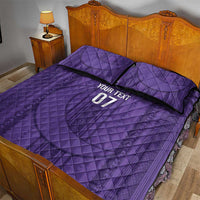 Saudi Football Al Zaeem Custom Quilt Bed Set Crescent Moon - Purple - Wonder Print Shop
