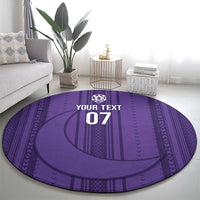 Saudi Football Al Zaeem Custom Round Carpet Crescent Moon - Purple - Wonder Print Shop