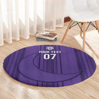Saudi Football Al Zaeem Custom Round Carpet Crescent Moon - Purple - Wonder Print Shop