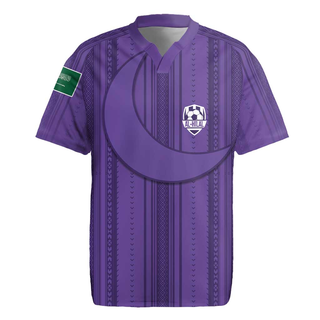 Saudi Football Al Zaeem Custom Rugby Jersey Crescent Moon - Purple - Wonder Print Shop