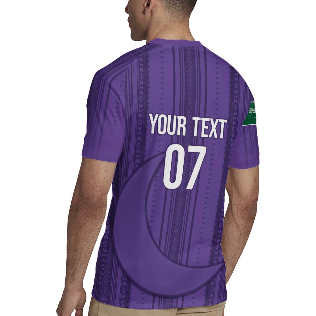 Saudi Football Al Zaeem Custom Rugby Jersey Crescent Moon - Purple - Wonder Print Shop