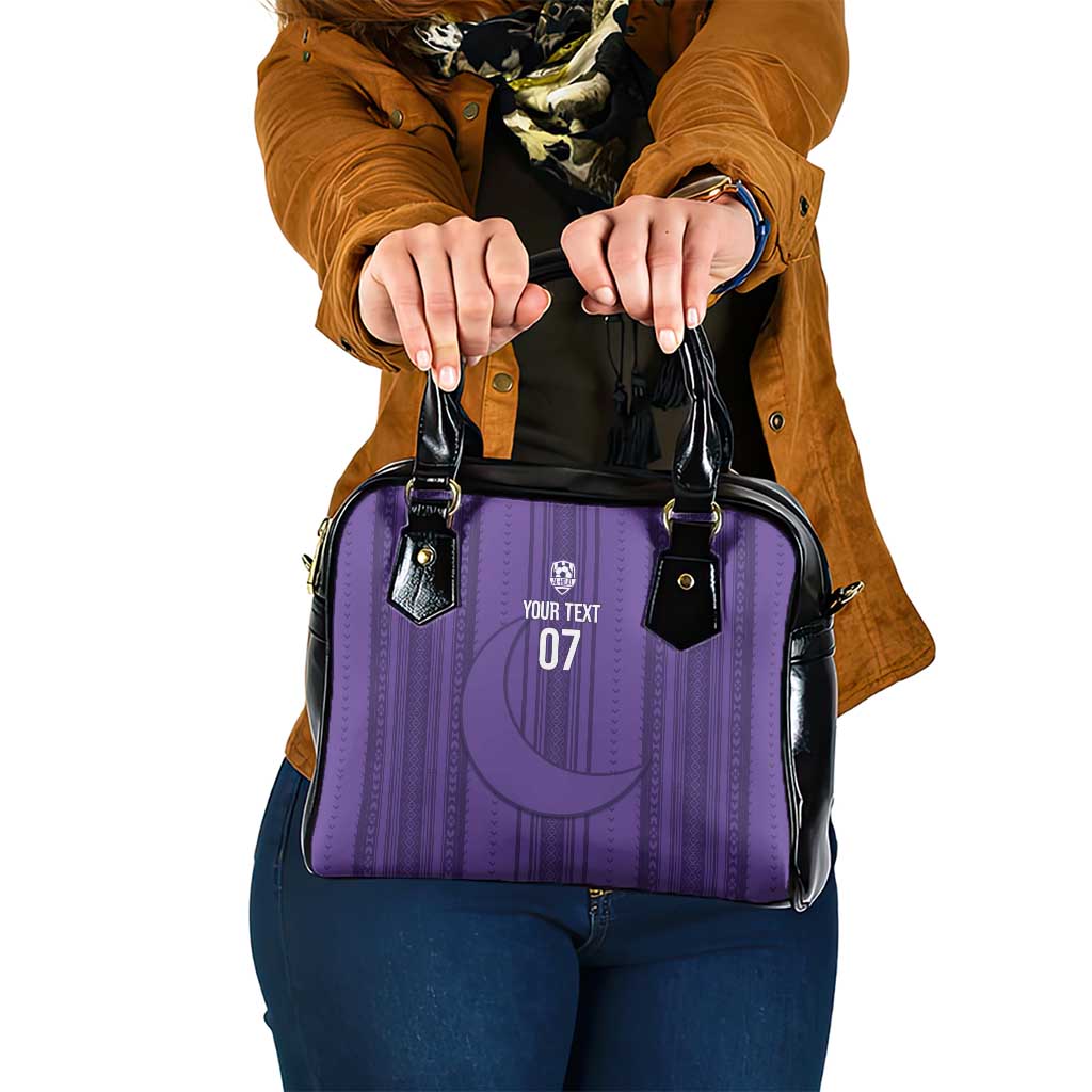 Saudi Football Al Zaeem Custom Shoulder Handbag Crescent Moon - Purple - Wonder Print Shop