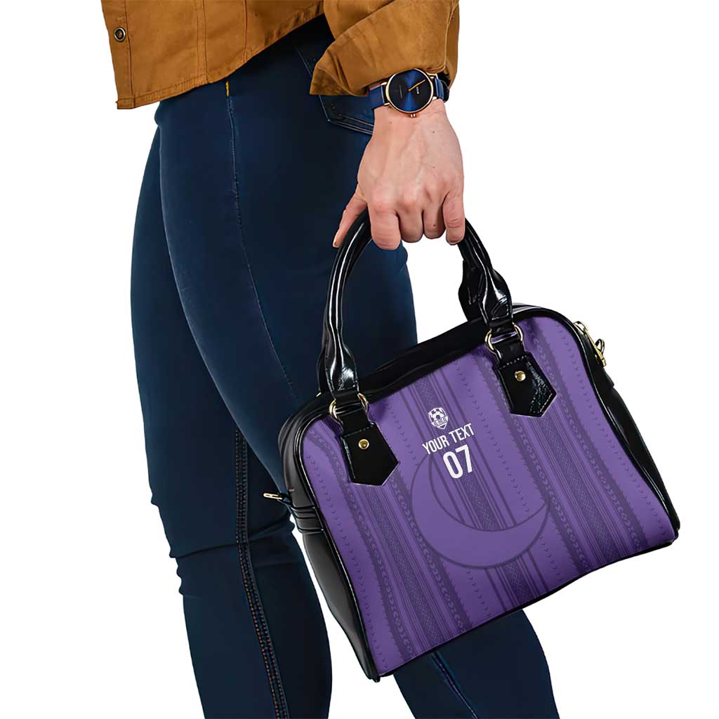 Saudi Football Al Zaeem Custom Shoulder Handbag Crescent Moon - Purple - Wonder Print Shop