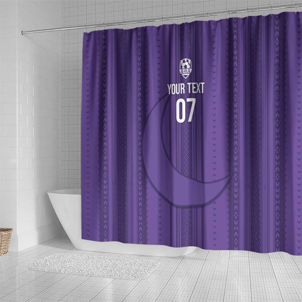 Saudi Football Al Zaeem Custom Shower Curtain Crescent Moon - Purple - Wonder Print Shop