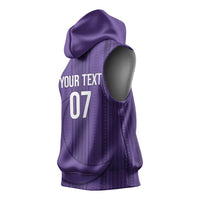 Saudi Football Al Zaeem Custom Sleeveless Hoodie Crescent Moon - Purple - Wonder Print Shop
