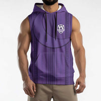 Saudi Football Al Zaeem Custom Sleeveless Hoodie Crescent Moon - Purple - Wonder Print Shop