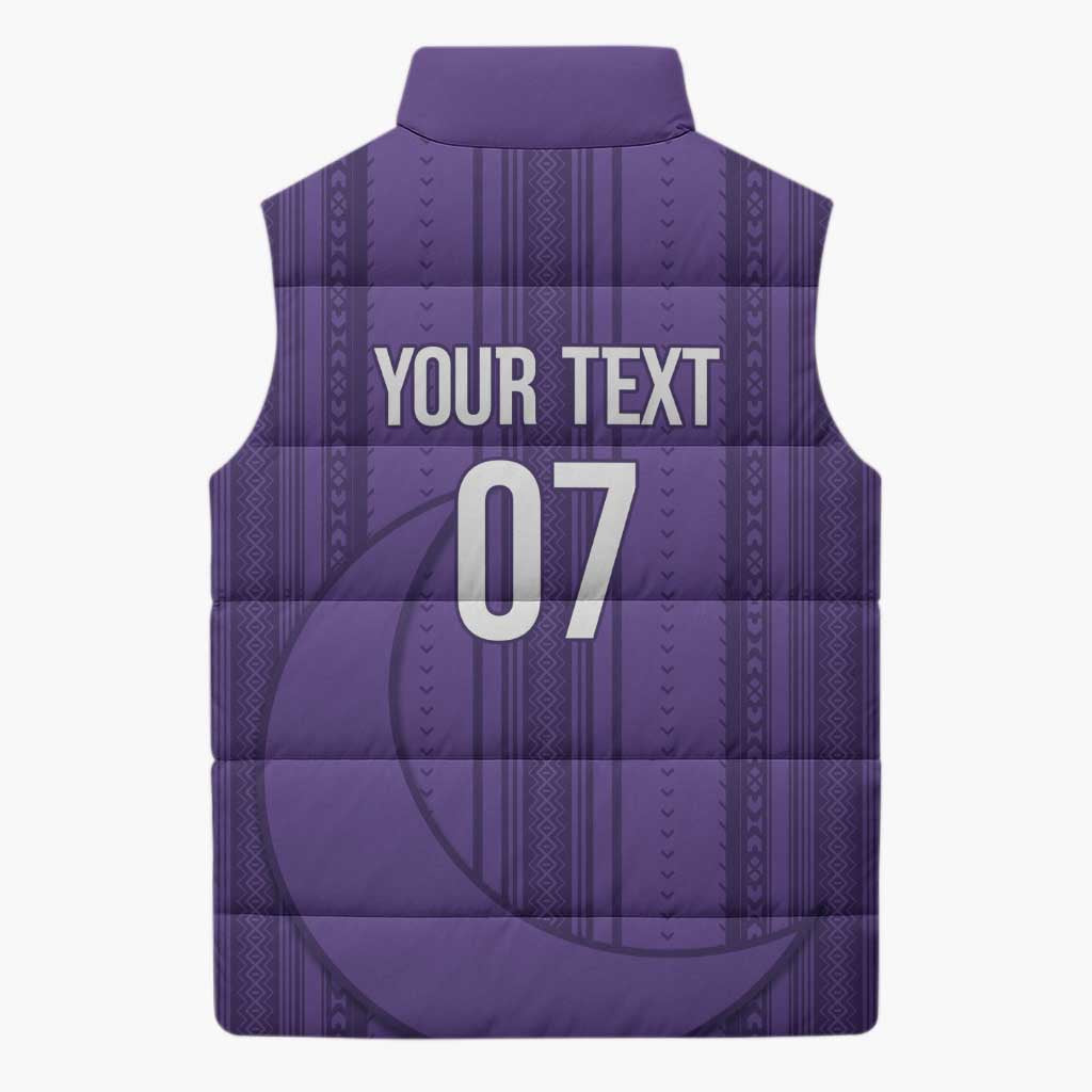 Saudi Football Al Zaeem Custom Sleeveless Puffer Jacket Crescent Moon - Purple - Wonder Print Shop