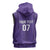 Saudi Football Al Zaeem Custom Sleeveless Zip Hoodie Crescent Moon - Purple - Wonder Print Shop