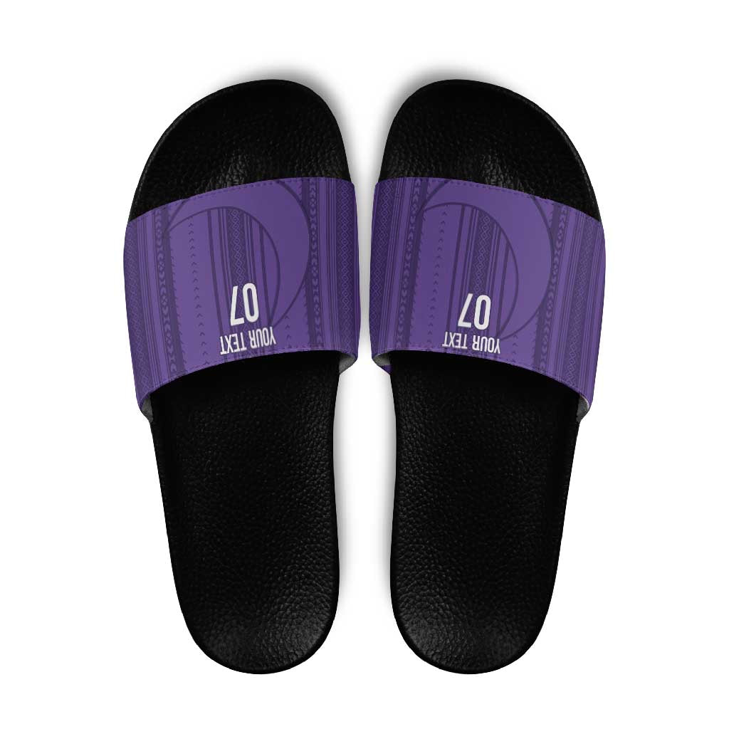 Saudi Football Al Zaeem Custom Slide Sandals Crescent Moon - Purple - Wonder Print Shop