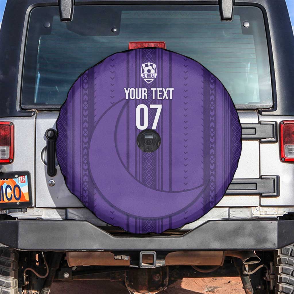 Saudi Football Al Zaeem Custom Spare Tire Cover Crescent Moon - Purple - Wonder Print Shop