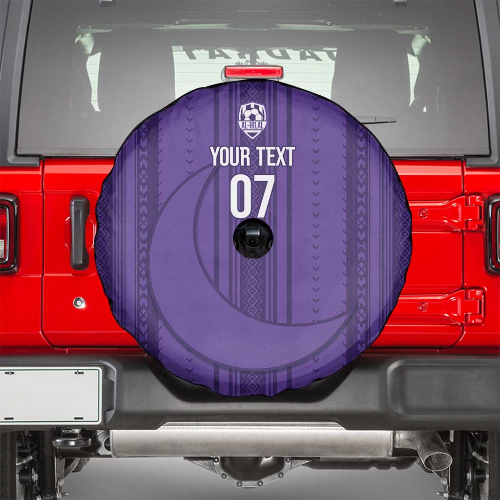 Saudi Football Al Zaeem Custom Spare Tire Cover Crescent Moon - Purple - Wonder Print Shop