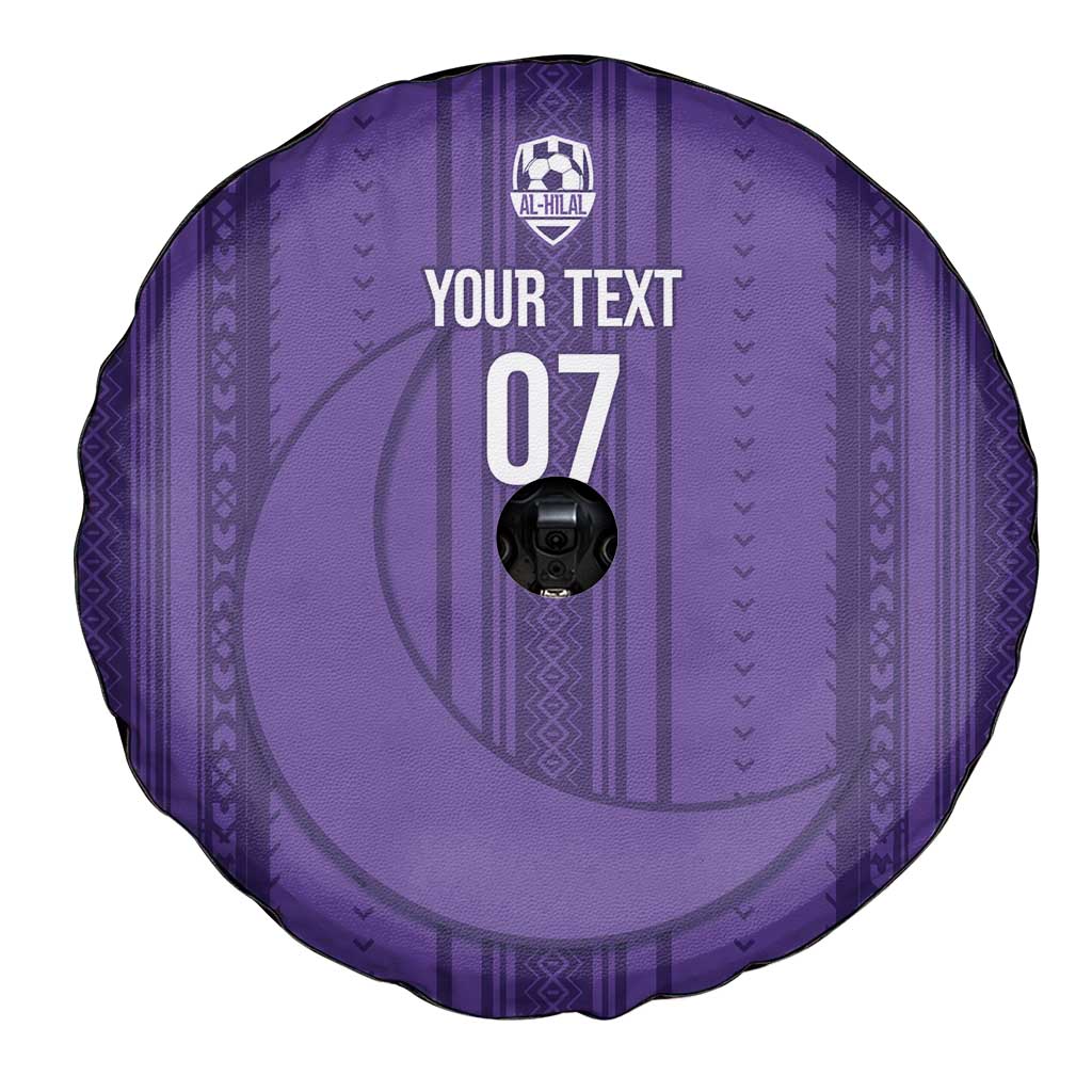 Saudi Football Al Zaeem Custom Spare Tire Cover Crescent Moon - Purple - Wonder Print Shop